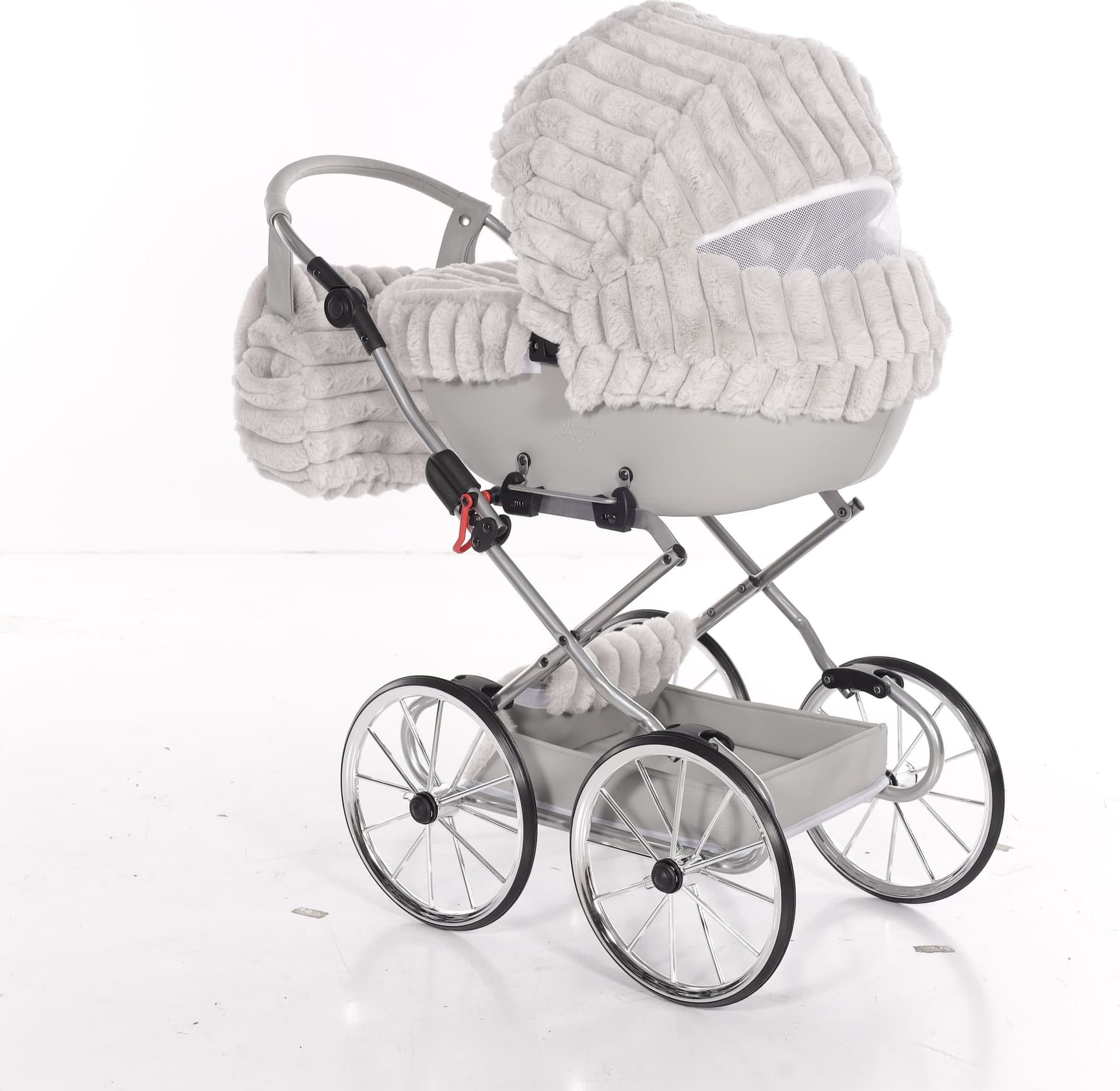 Carrozzina Mini Junama Pelliccia Muffy – Grigio chiaro