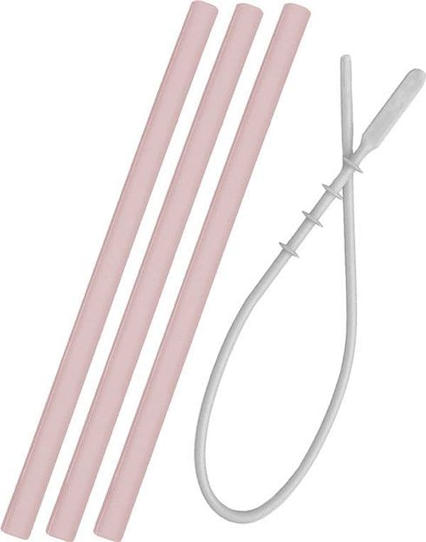 Cannucce in silicone 3 pezzi e scovolino Minikoioi – Rosa