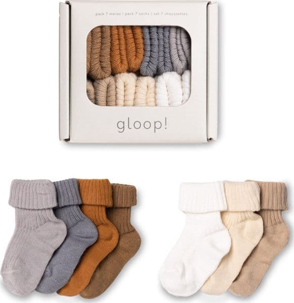 Calzini per bambini pack da 7 Gloop! – Ocra
