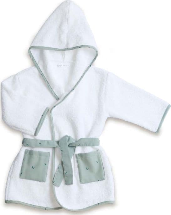 Accappatoio di cotone per bambini Gloop! – Organic Green, 0-12 mesi