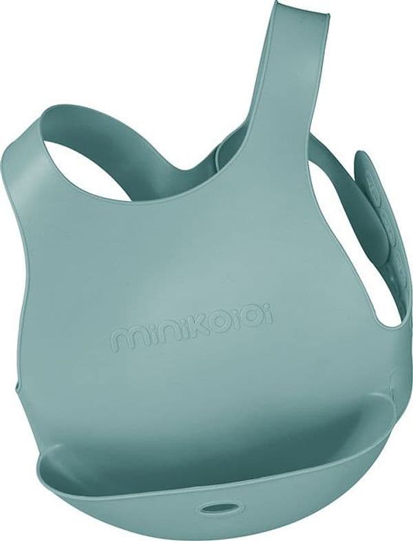 Bavaglino chiusura sulla schiena Flexi Minikoioi – Verde acqua