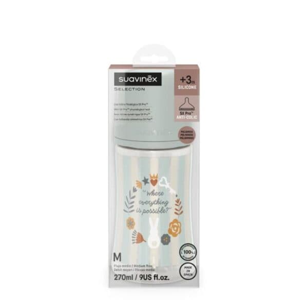 Biberon Suavinex Wonderland Pl. Sil. SX PRO 270 ml - Vari Colori – Azzurro