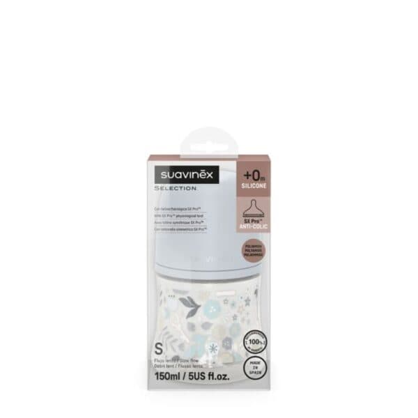 Biberon Suavinex Wonderland Liberty Pl. Sil. SX PRO 150 ml - Vari Colori – Azzurro
