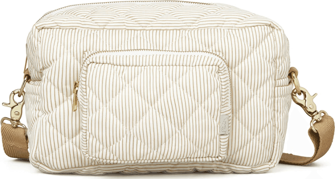 Borsa Fasciatoio Piccola Con Cinghie Per Carrozzina CamCam Copenhagen – Bianco e Beige – Cam Cam Copenhagen