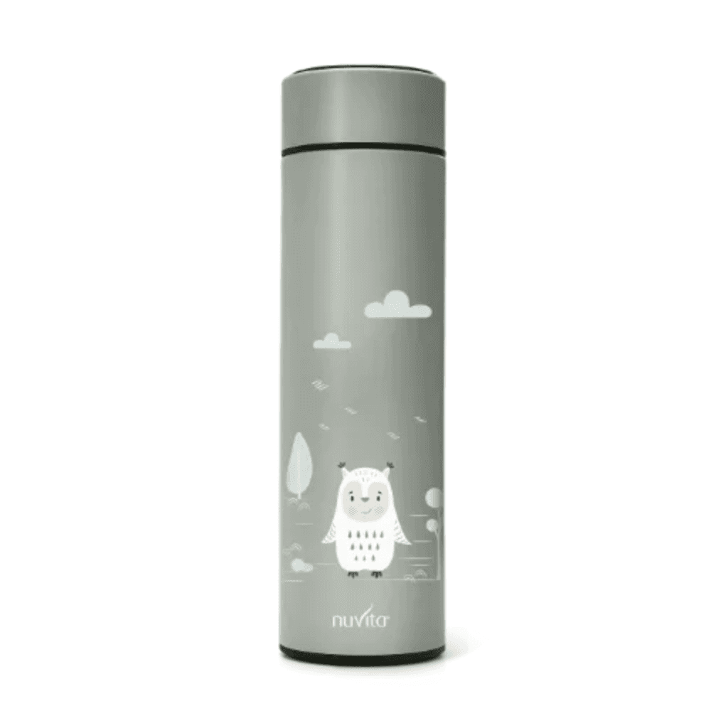 Borraccia termica in acciaio con termometro LED Nuvita Baby – Verde Salvia