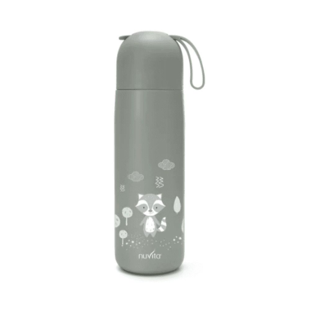 Borraccia termica in acciaio con manico in silicone 400 ml Nuvita – Sage Green – Nuvita Baby