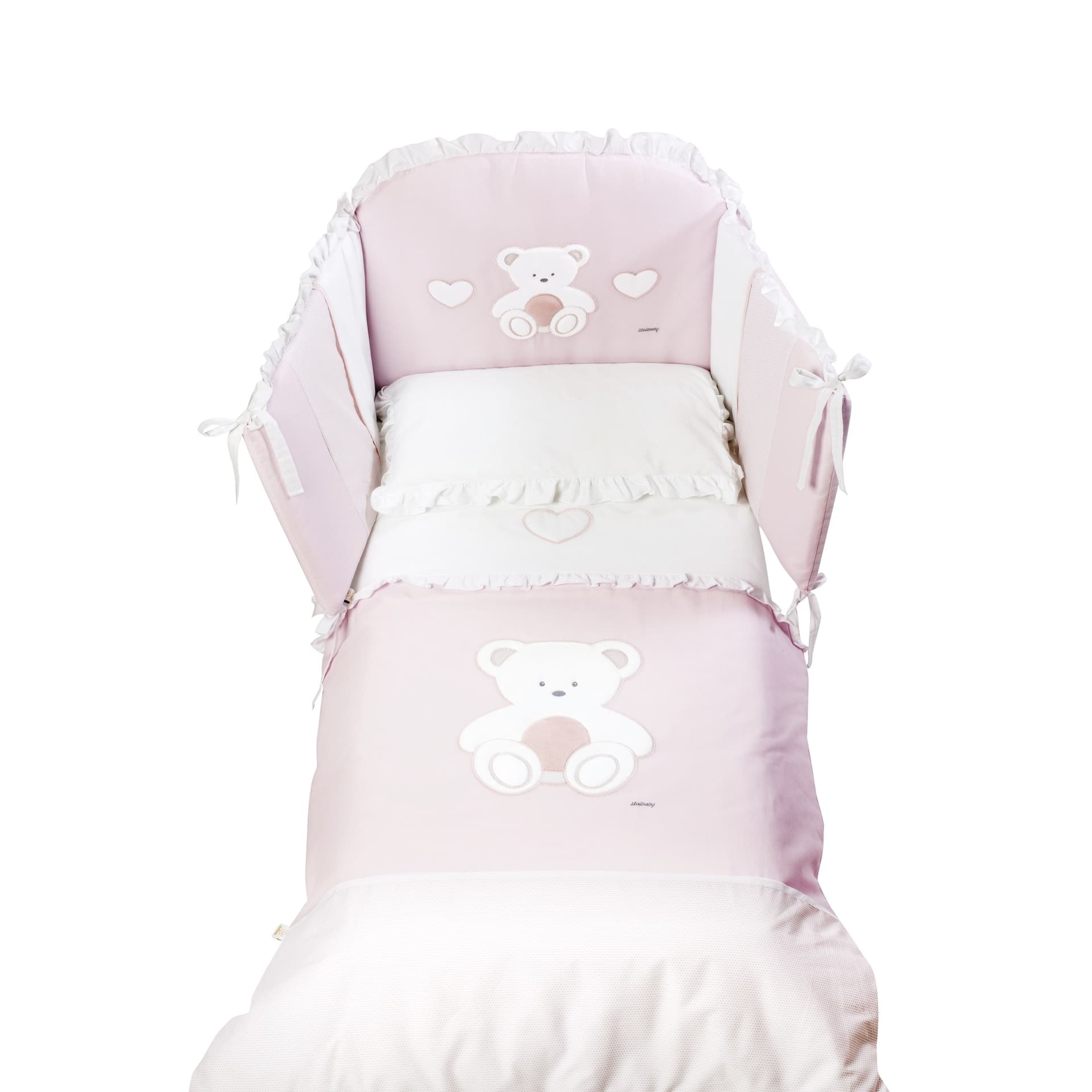 Completo Sfilabile PONY" Italbaby Peluche 4 Pz. Rosa"