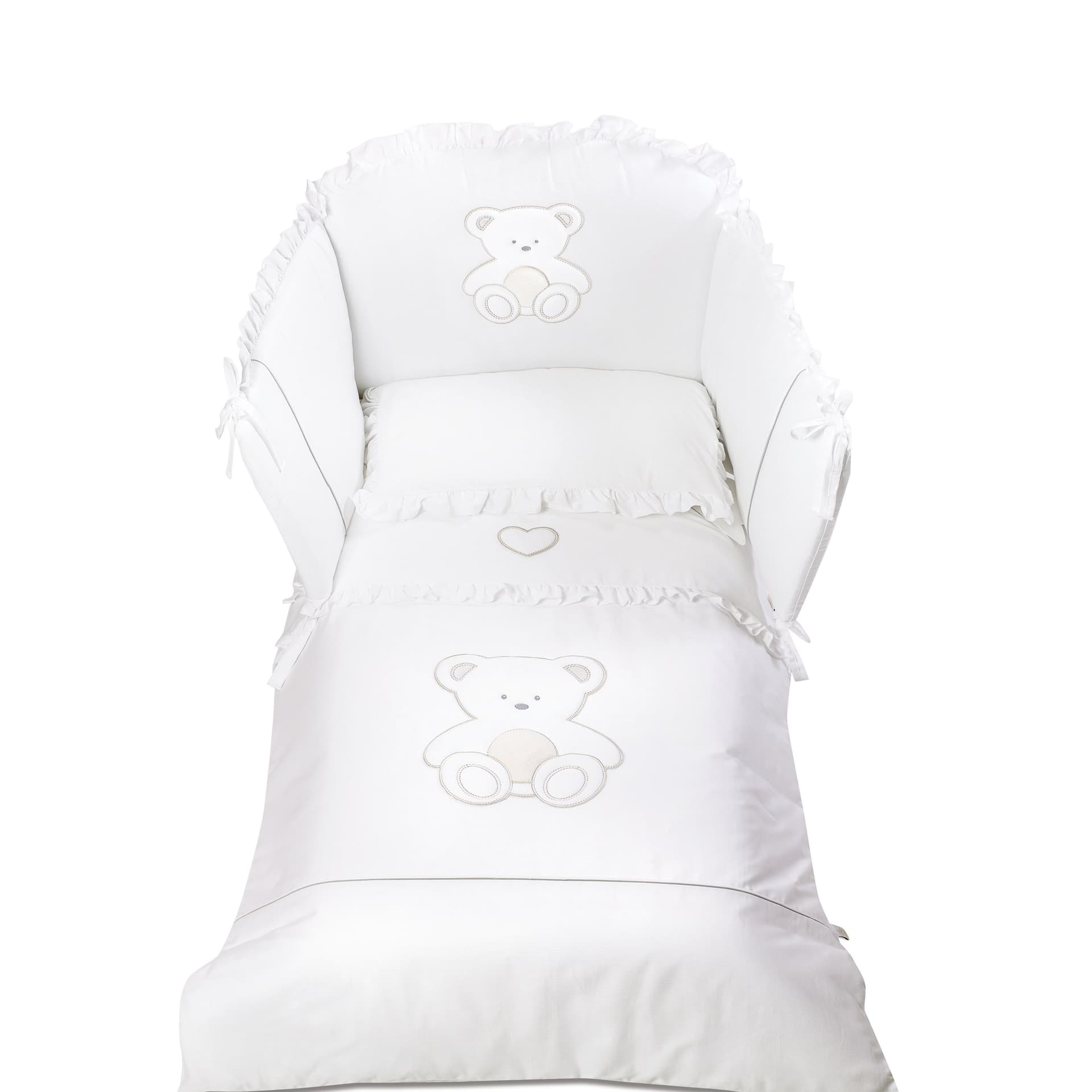Completo Sfilabile PONY" Italbaby Peluche 4 Pz. Bianco"