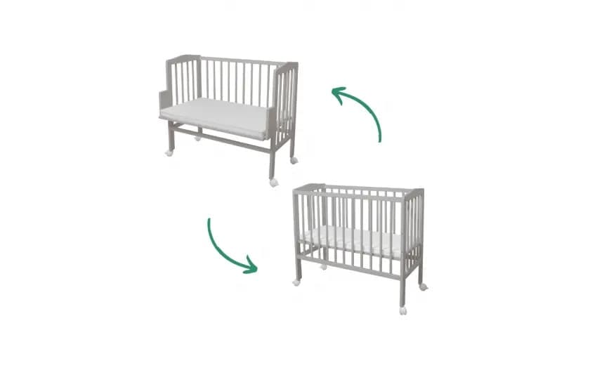 Lettino Laterale 2 In 1 Waldin – Grigio