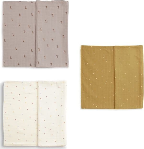 Mussole 70x70 cm pack da 3 Gloop! – Dogs/Green/Blue Dots