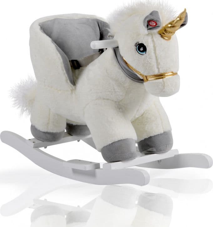 Dondolo Cavalcabile Moni Trade Peluche Unicorno – Bianco & Grigio