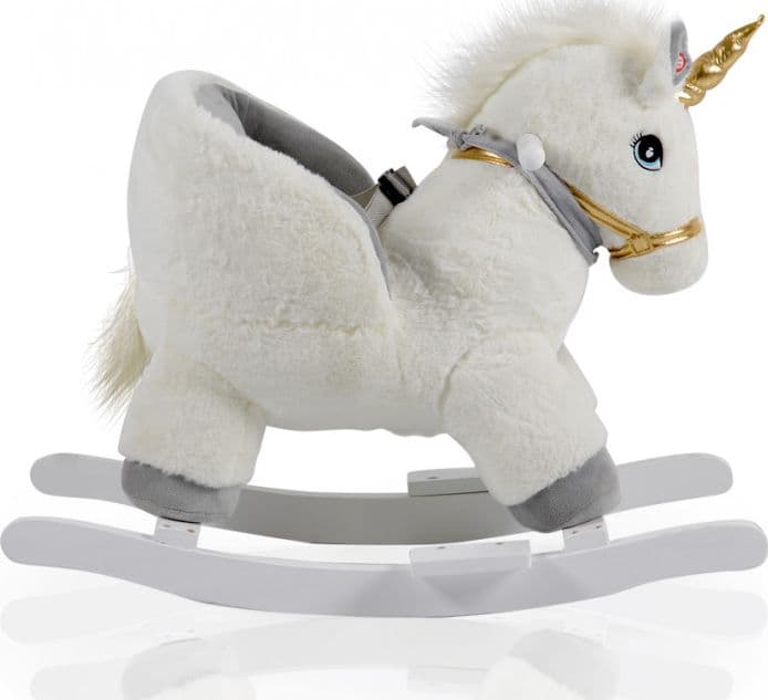 Dondolo Cavalcabile Moni Trade Peluche Unicorno – Bianco & Grigio
