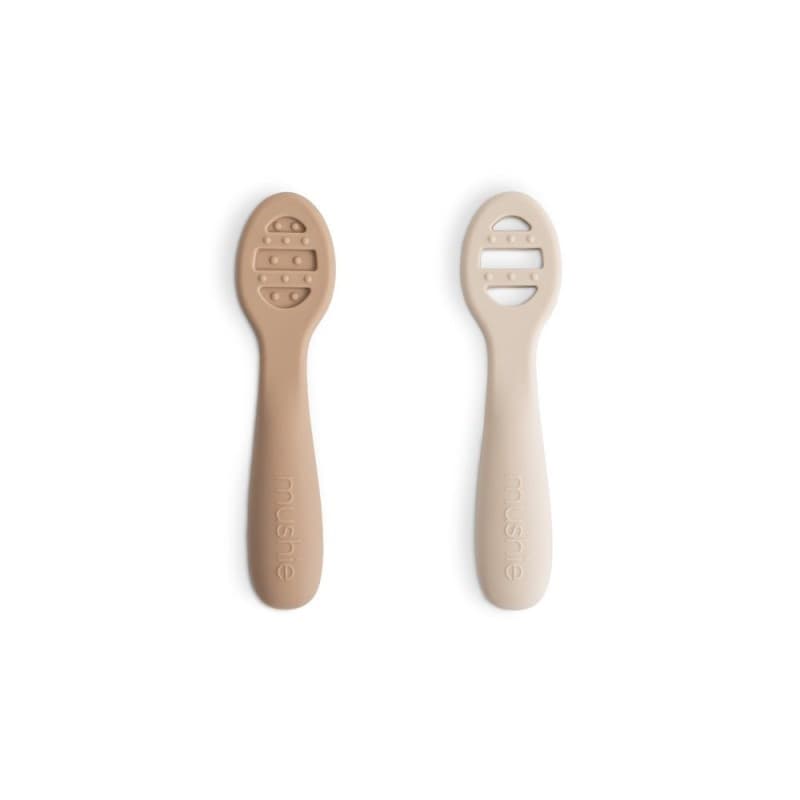 Set 2 Cucchiai Prima Pappa Mushie Solid Silicone – Naturale