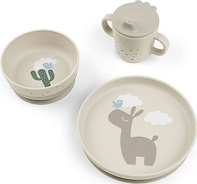 Set Pappa Foodie in Silicone Alimentare - Piatto Ciotola e Tazza - Lal Done By Deer