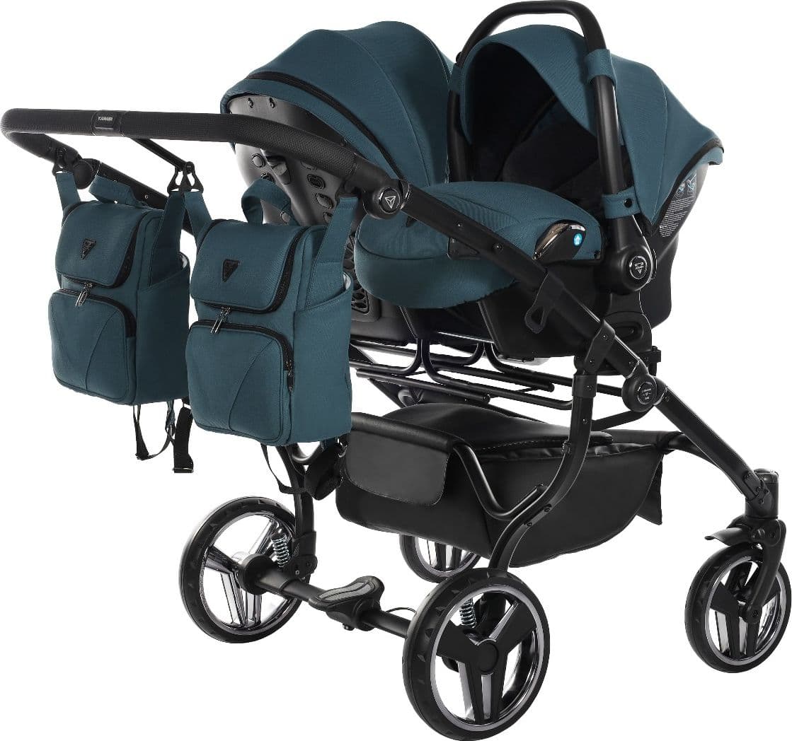 Trio Junama Diamond Basic Gemellare V2 3 in 1 Verde Petrolio/Telaio Nero - 12