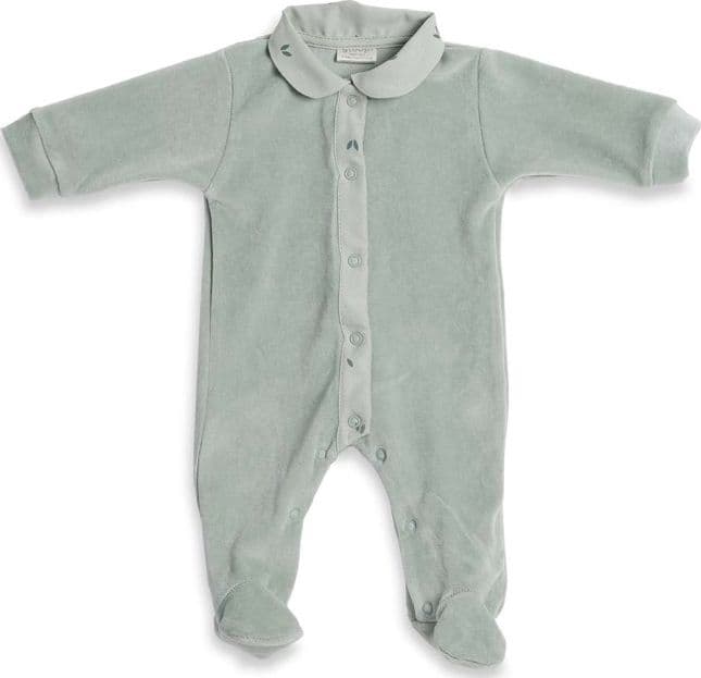 Tutina in cotone con piedini e colletto Gloop! – Organic Green, 3 mesi
