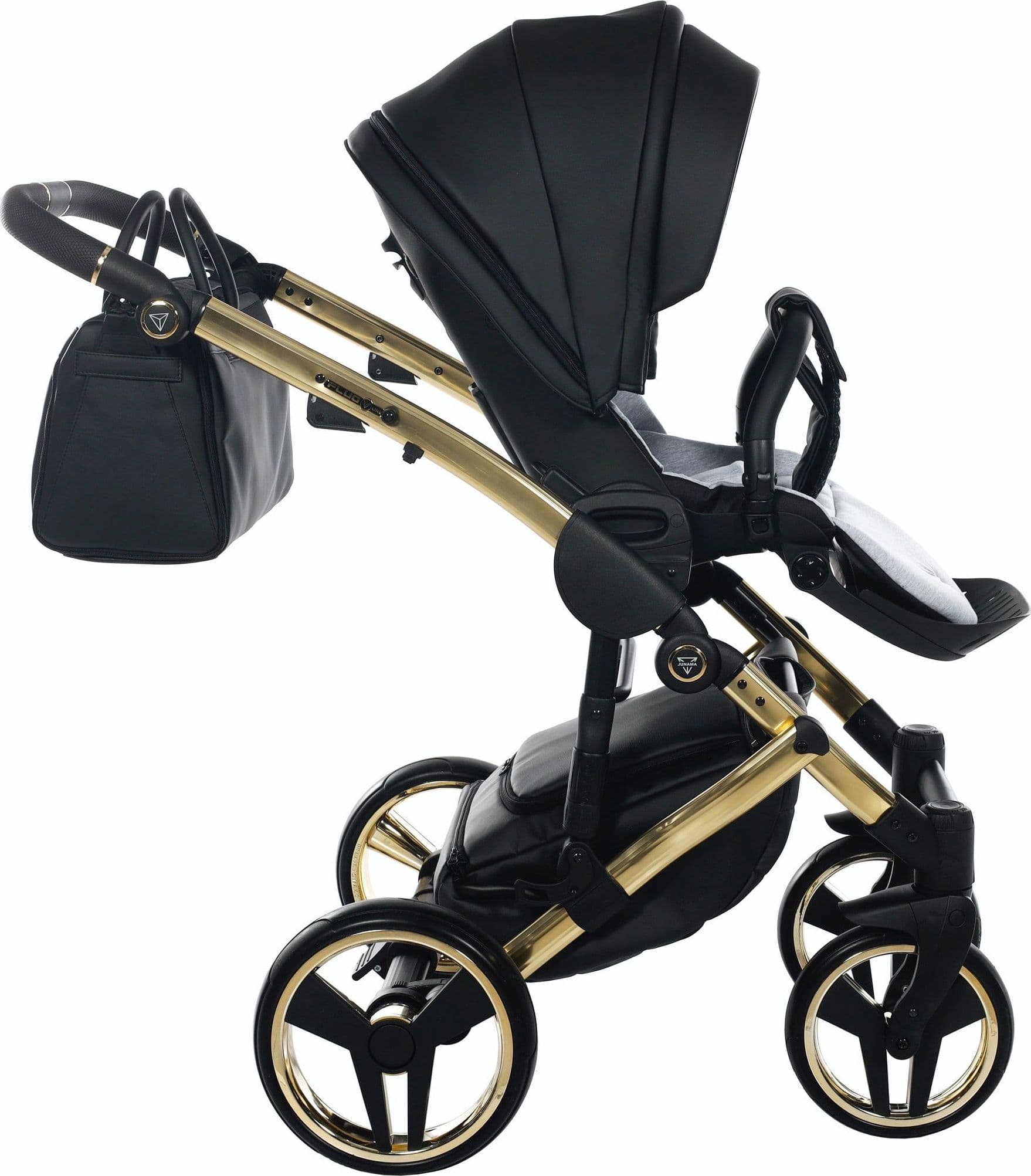 Trio Junama Diamond Fluo in Pelle V2 Nero Telaio Oro Giallo Navicella Nera - 26