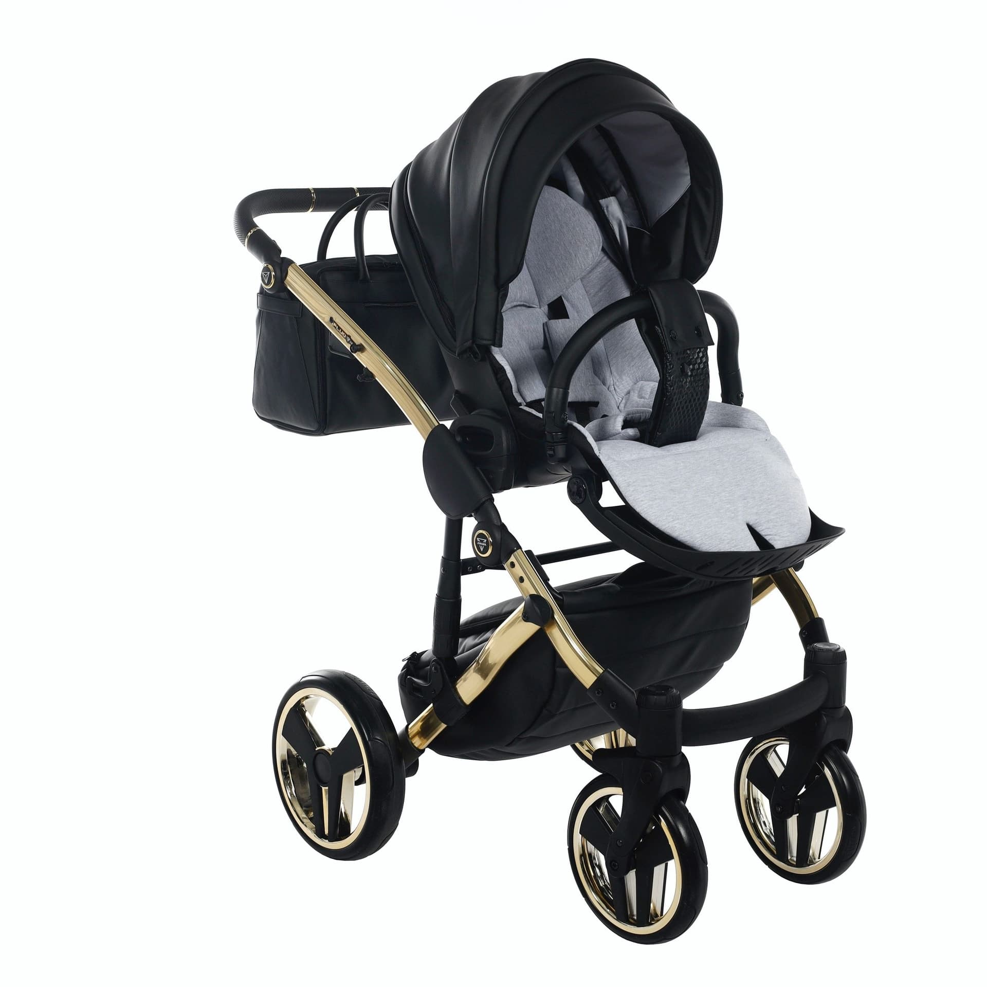 Trio Junama Diamond Fluo in Pelle V2 Nero Telaio Oro Giallo Navicella Nera - 27
