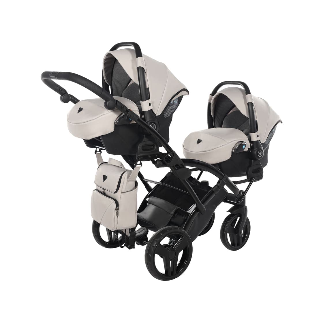 Trio Junama Diamond Basic Gemellare Slim V2 3 in 1 Tortora/Telaio Nero - 11