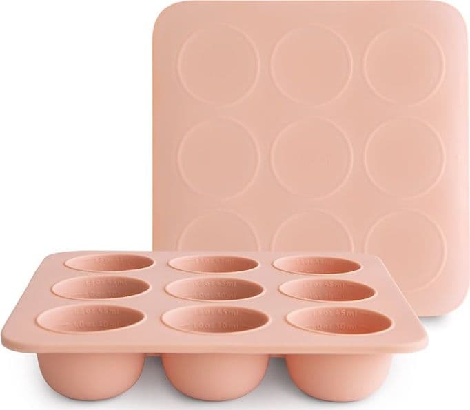 Vassoio con Coperchio per Congelare Alimenti Liquidi Mushie Solid – Blush