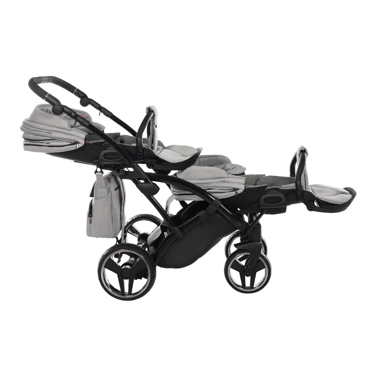 Trio Junama Diamond Basic Gemellare Slim V2 3 in 1 Light Grey/Telaio Nero - 10