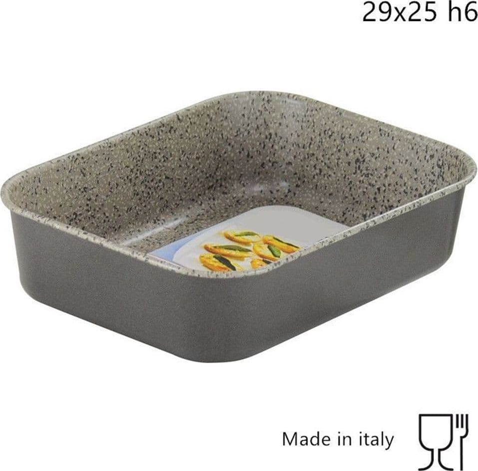 SFORNATUTTO ALTO TEGLIA 29X25XH6CM GRIGIO PIETRA IN ALLUMINIO ANTIADERENTE 036862M - 2