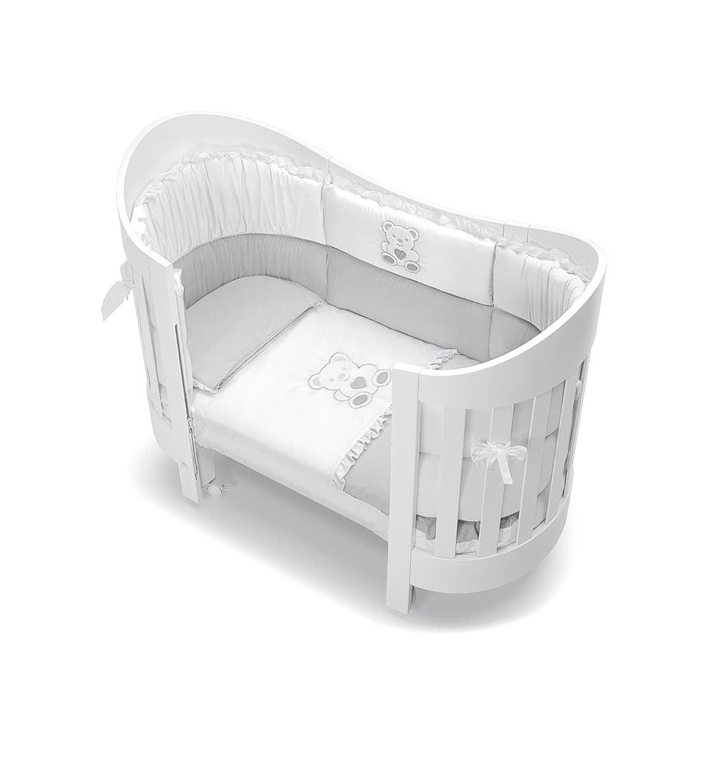 Corredo Tessile 3PZ  Culla/Letto Ovale Cuoricini Olly - 2
