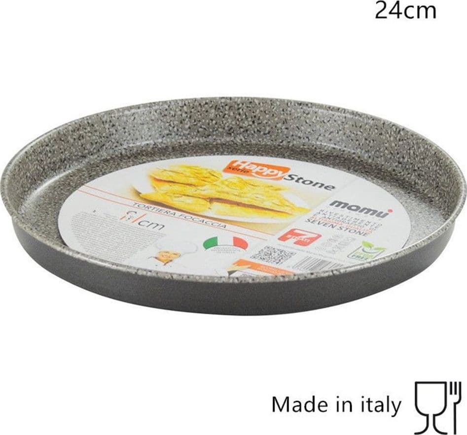 TEGLIA STAMPO TORTIERA FOCACCIA ROTONDA DA Ø24 CM ANTIADERENTE ANTIGRAFFIO 037104M - 2