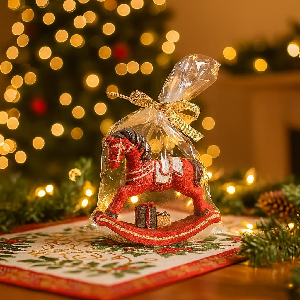 Candela decorativa cavallino in cera per decorazioni natalizie - 3