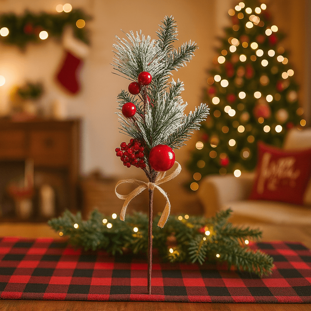 Bacche rosse prima neve per albero di natale in polistirolo per decorazioni natalizie in Ghirlande e corone MagiediNatale.it - Altamura, commercioVirtuoso.it