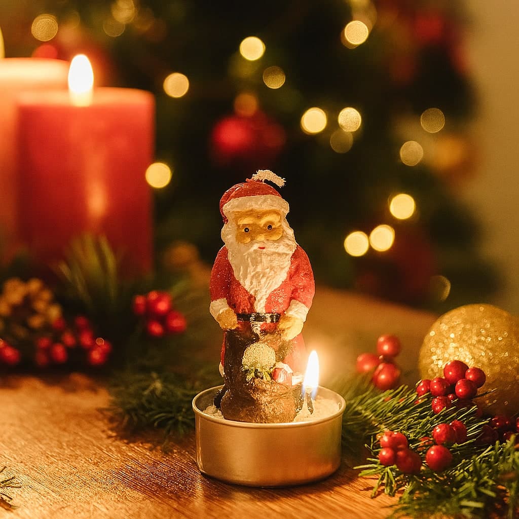 Candela profumata Babbo Natale in cera per decorazioni natalizie set da 5 in Diffusori di oli essenziali Decor Space - Altamura, commercioVirtuoso.it