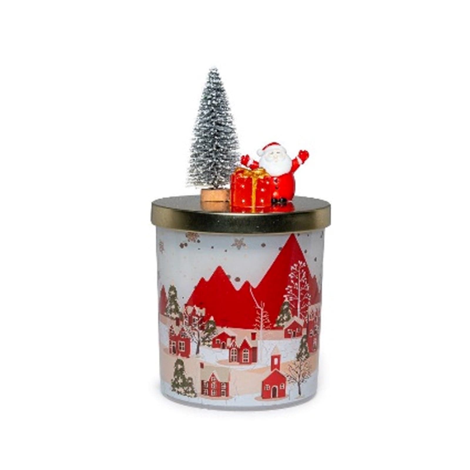 Candela profumata in vetro con coperchio decorato per profumazione ambienti in Candele a colonna Decor Space - Altamura, commercioVirtuoso.it