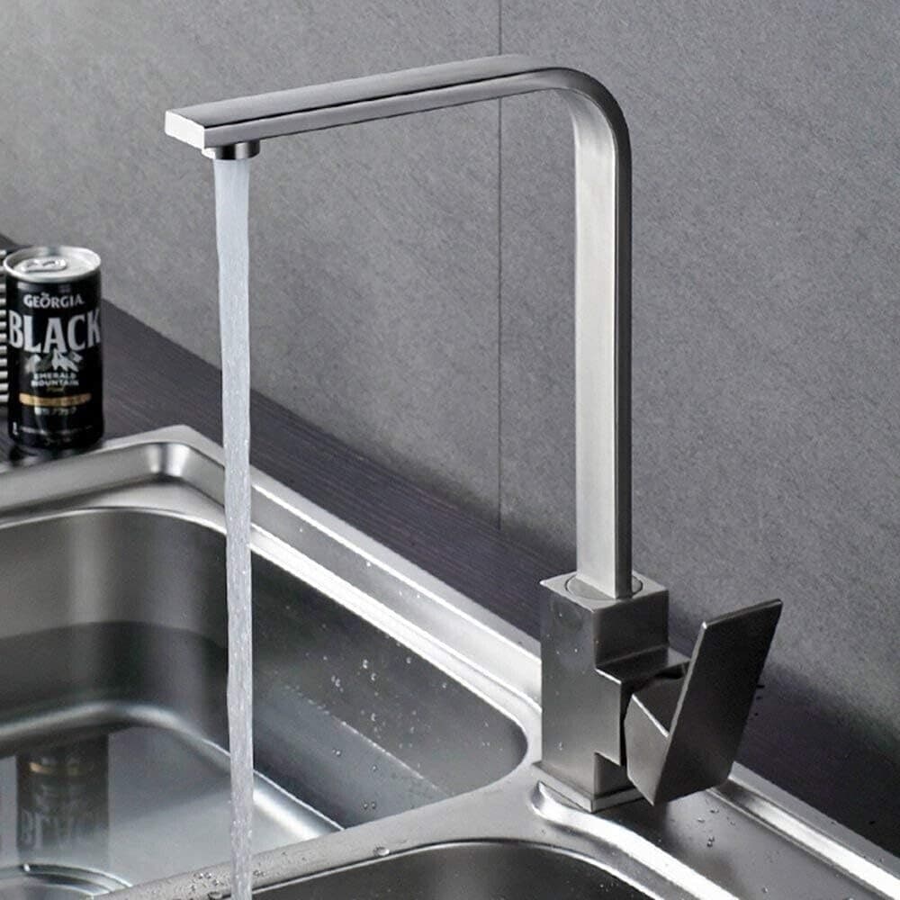 RUBINETTO MISCELATORE IN ACCIAIO INOX SATINATO CANNA ALTA LAVELLO PER CUCINA 52690 - 4