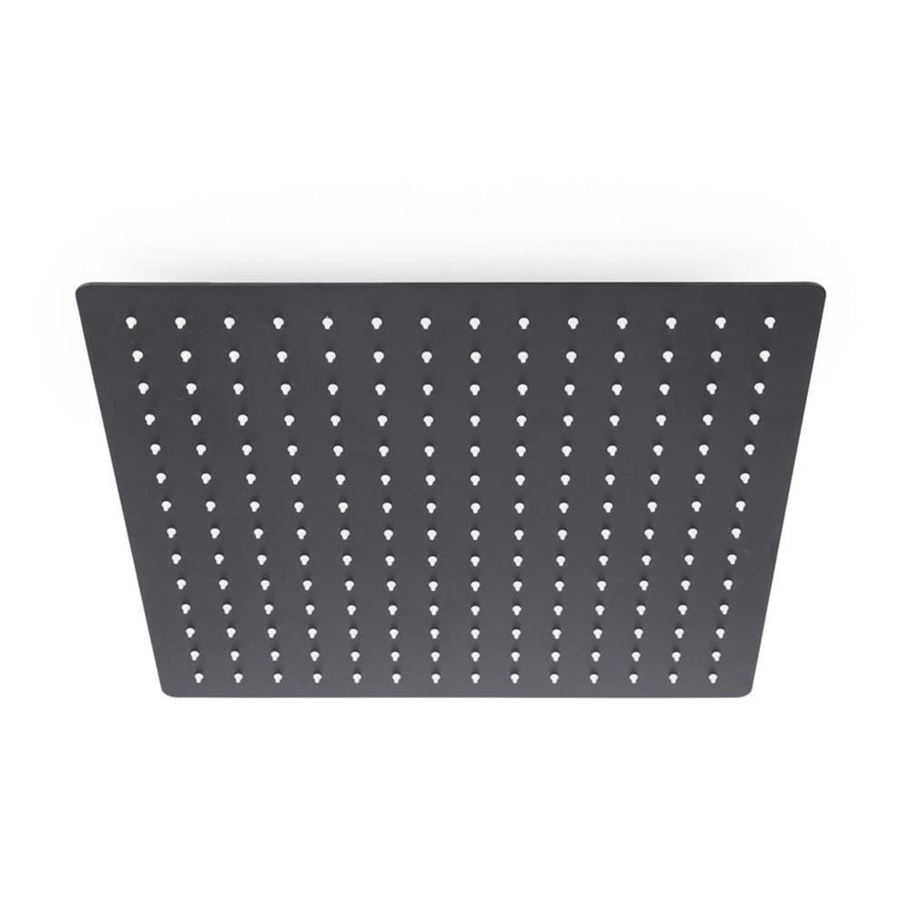 SOFFIONE DOCCIA ULTRA SLIM QUADRATO 25X25CM BAGNO MISCELATORE NERO ATTACCO UNIVERSALE 87883 - 6