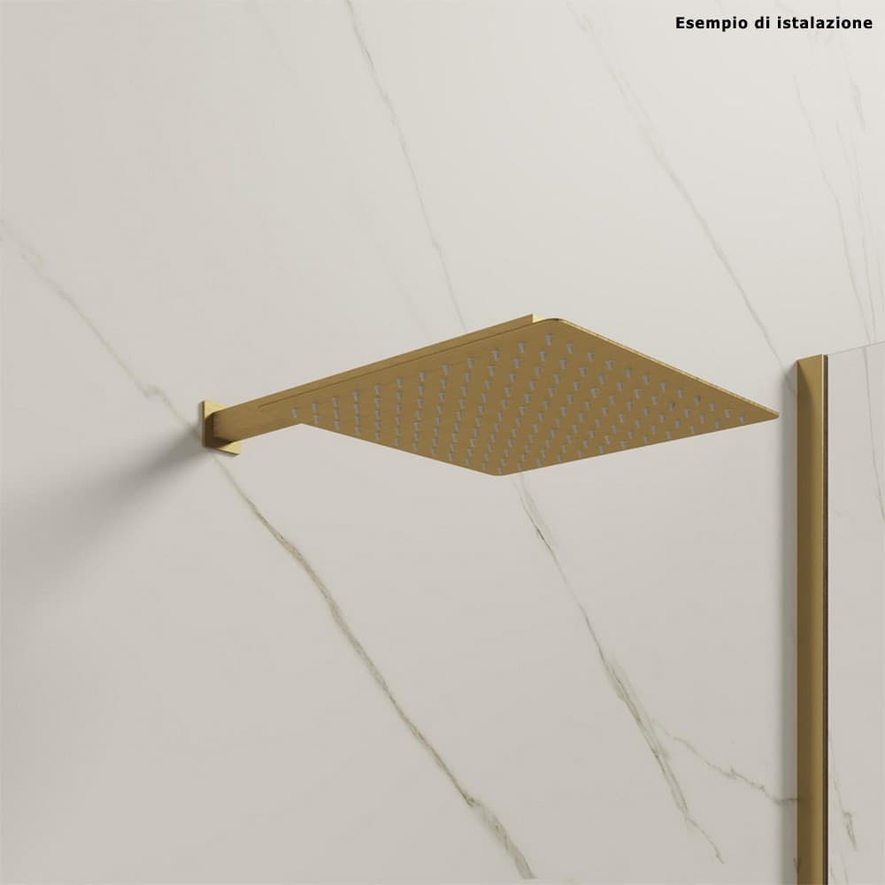 SOFFIONE DOCCIA ULTRA SLIM QUADRATO 25X25CM ORO SATINATO ATTACCO UNIVERSALE ½ BAGNO 87882 - 7
