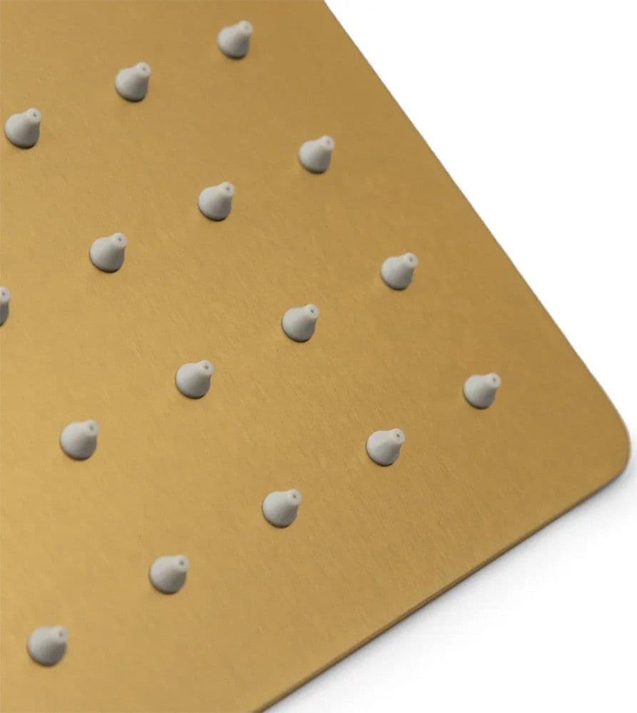 SOFFIONE DOCCIA ULTRA SLIM QUADRATO 25X25CM ORO SATINATO ATTACCO UNIVERSALE ½ BAGNO 87882 - 10
