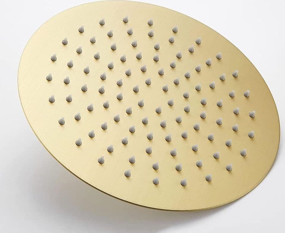 SOFFIONE DOCCIA ULTRA SLIM ROTONDO Ø25CM ORO SATINATO ATTACCO UNIVERSALE ½ BAGNO 87884 - 11
