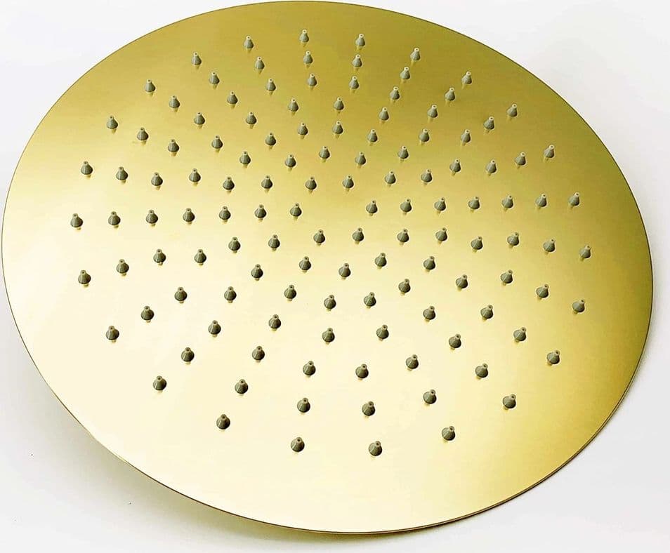 SOFFIONE DOCCIA ULTRA SLIM ROTONDO Ø25CM ORO SATINATO ATTACCO UNIVERSALE ½ BAGNO 87884 - 13