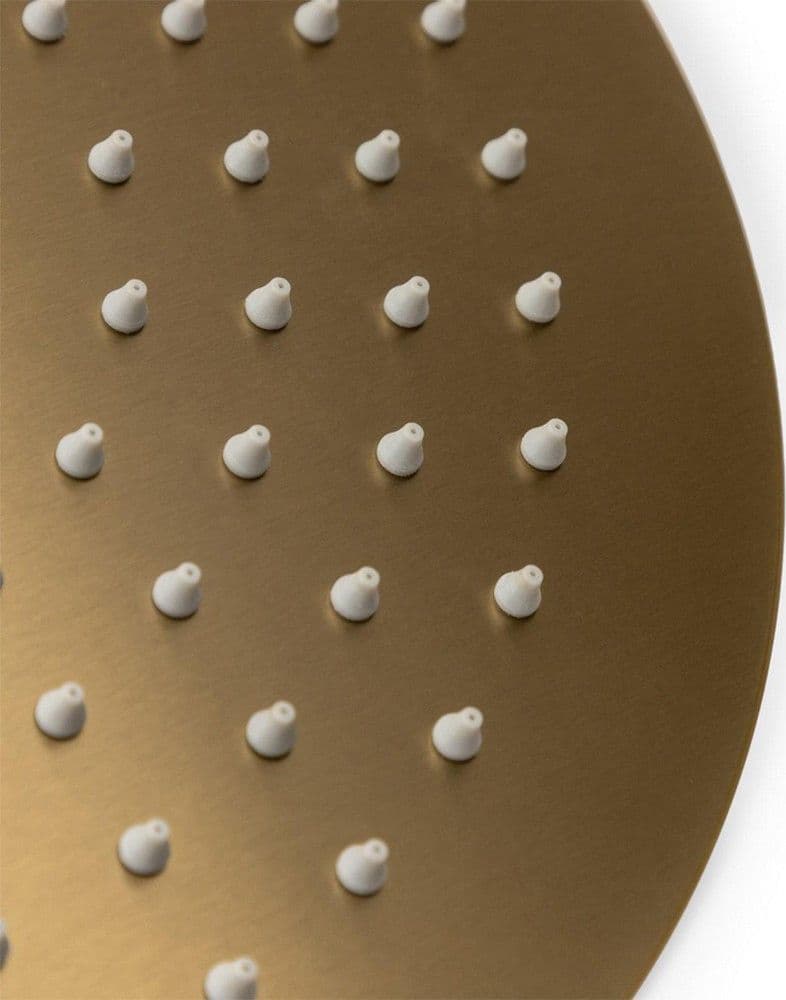 SOFFIONE DOCCIA ULTRA SLIM ROTONDO Ø25CM ORO SATINATO ATTACCO UNIVERSALE ½ BAGNO 87884 - 8