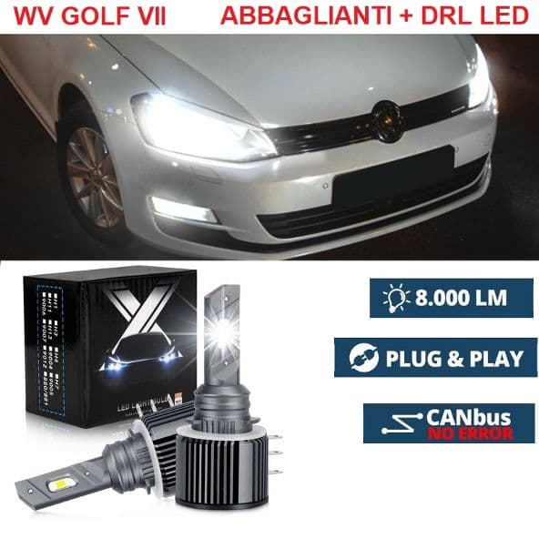 KIT LED H15 CANBUS 70W LUCI DIURNE DRL+ABBAGLIANTI  6000K VW GOLF 7 VII - 7