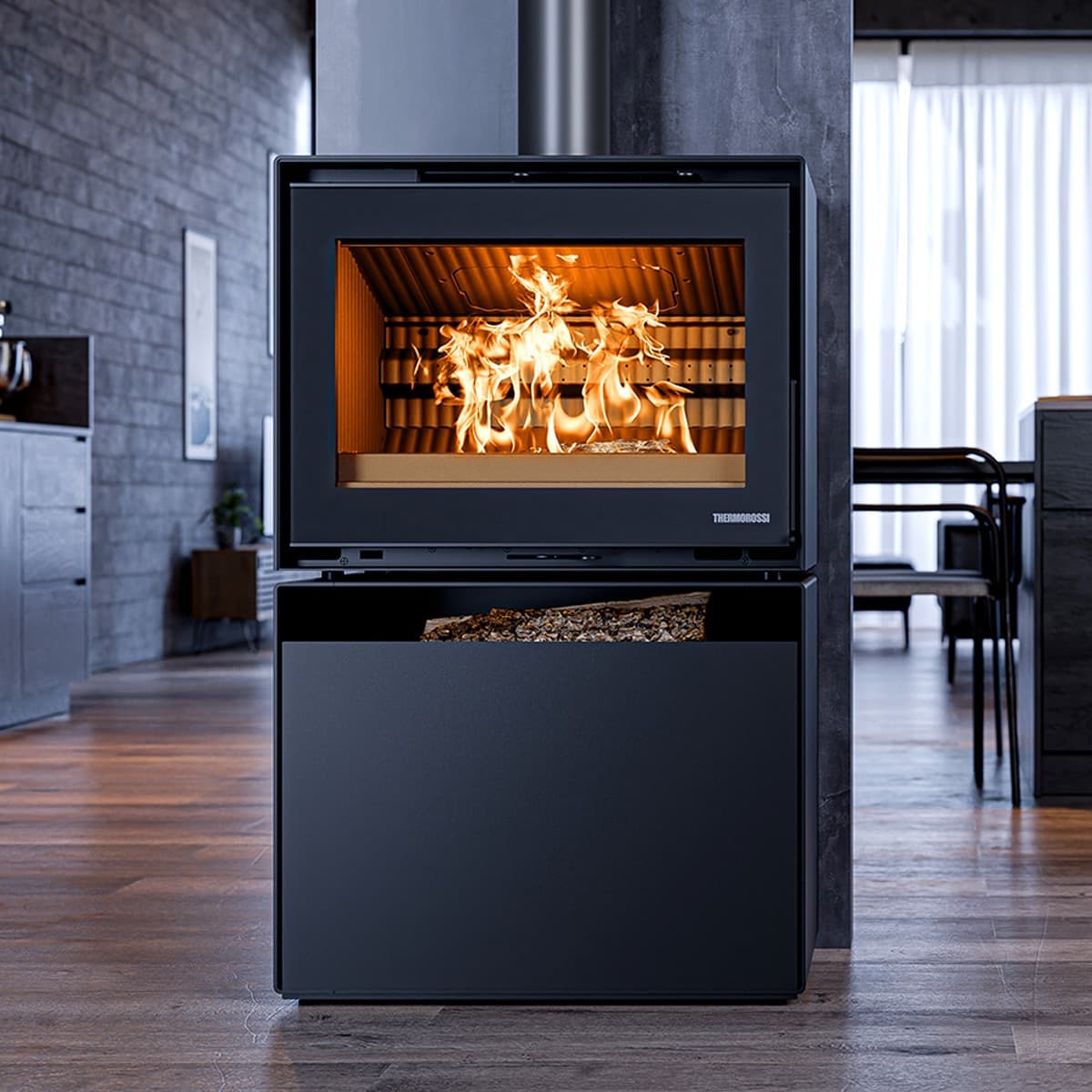 Thermorossi Termostufa a Legna Moonlight 10,7 kW - 2