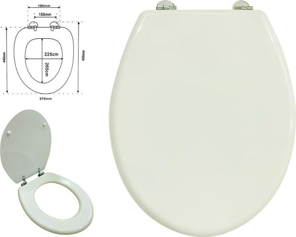 COPRIWATER SEDILE COPRIVASO WC WATER BAGNO UNIVERSALE BIANCO CERNIERE ACCIAIO 69005 - 2