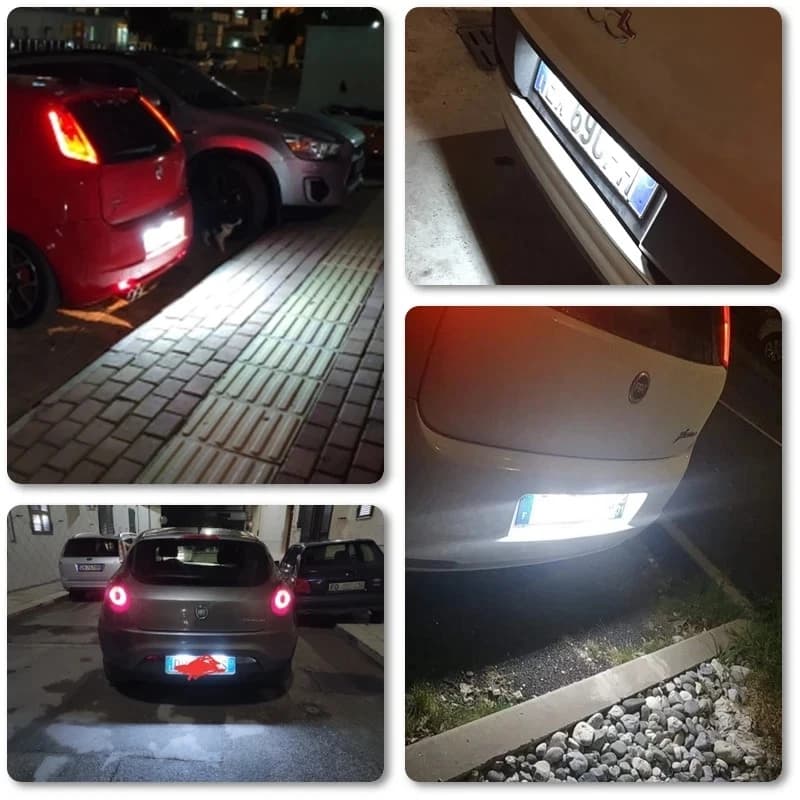 COPPIA LUCI LED TARGA 6SMD 2W PER FIAT FIAT PUNTO MK1 176 BIANCO FREDDO 6000K - 3