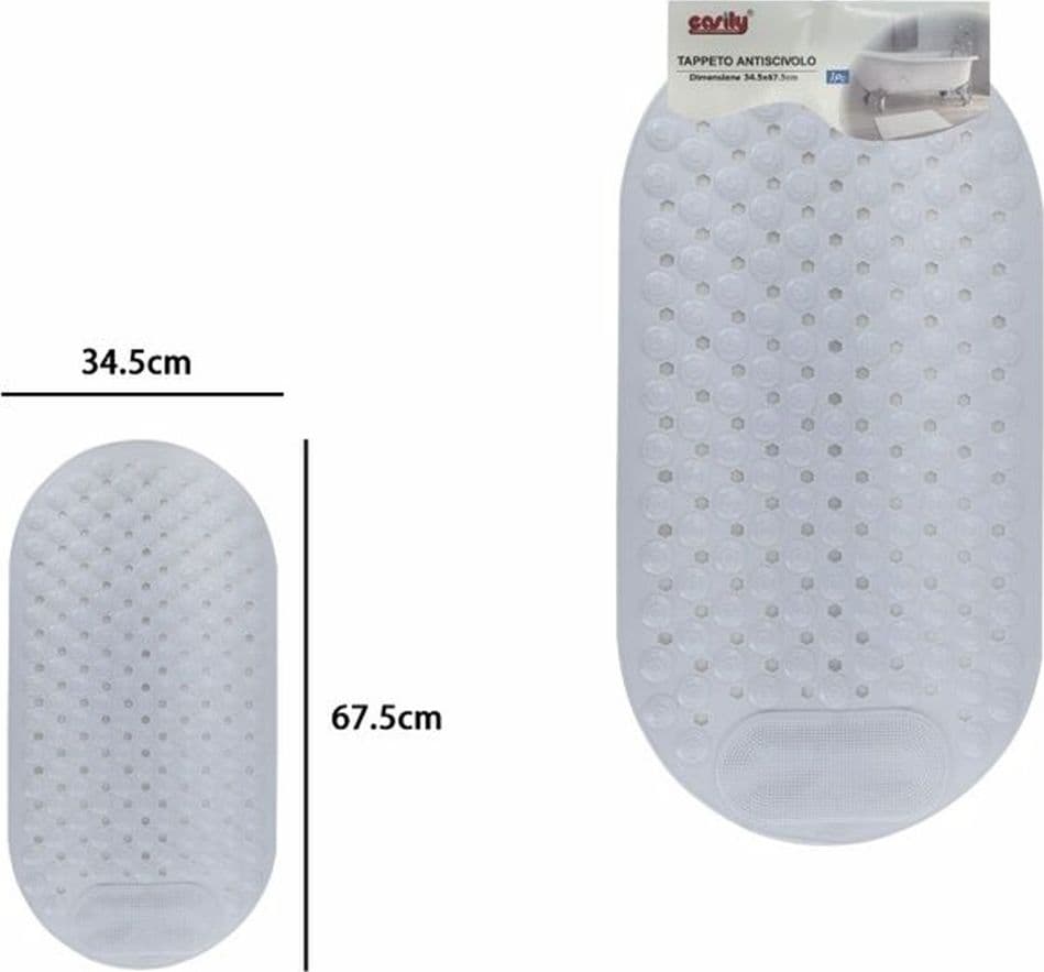 TAPPETO TAPPETINO ANTISCIVOLO PER VASCA DA BAGNO DOCCIA 34.5 X 67.5 CM BIANCO 10789 - 2
