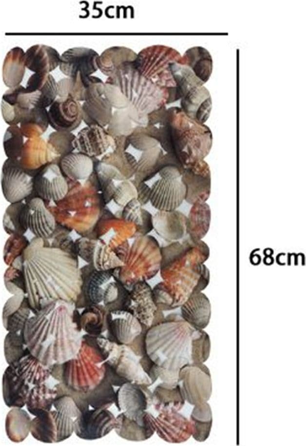 TAPPETO ANTISCIVOLO TAPPETINO A SASSI CON TEMA MARINO PER VASCA BAGNO DOCCIA 35X68CM 10787 - 2