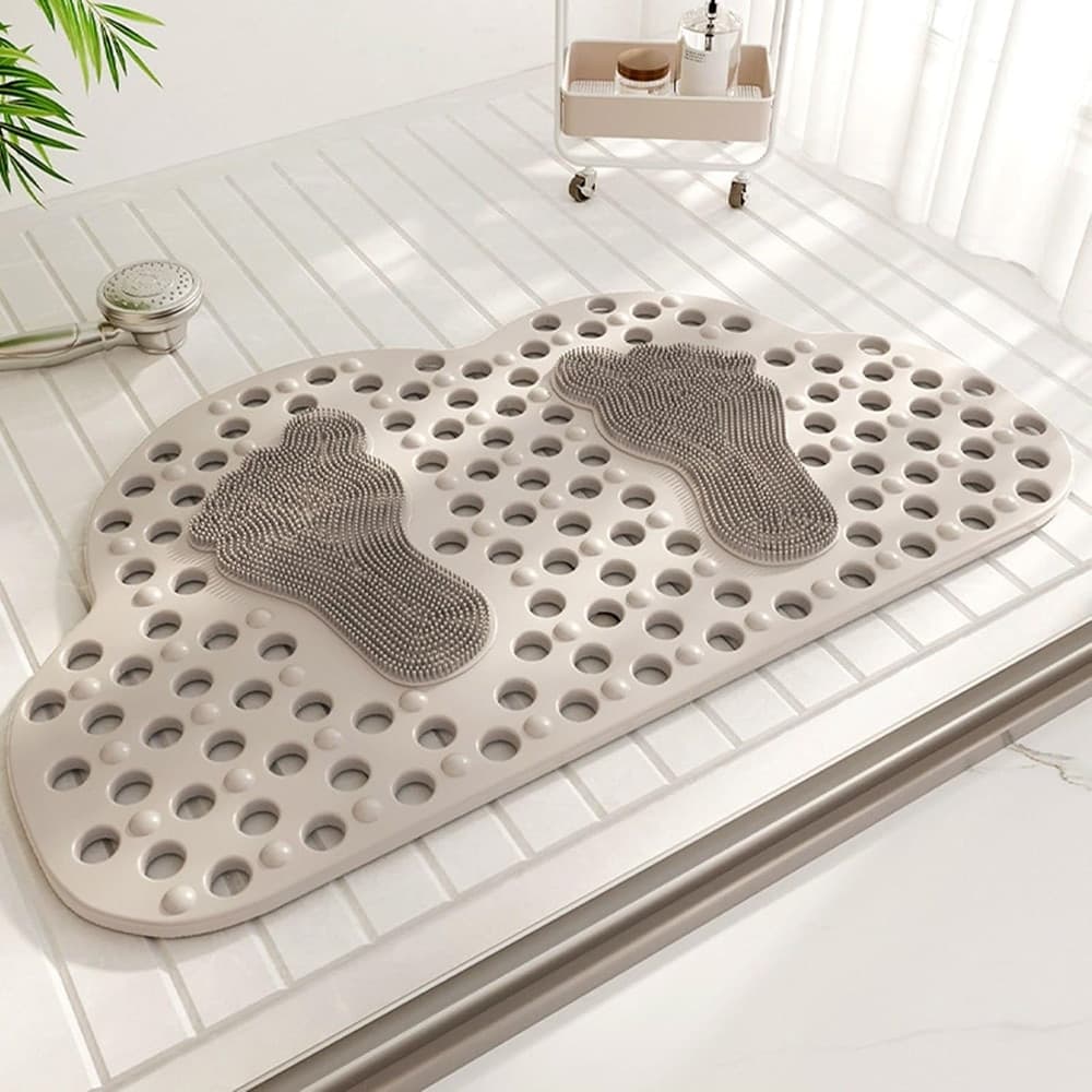 TAPPETO PER VASCA BAGNO DOCCIA ANTISCIVOLO FORMA NUVOLA CON IMPRONTE PIEDI 40X69,5CM 10788 - 3