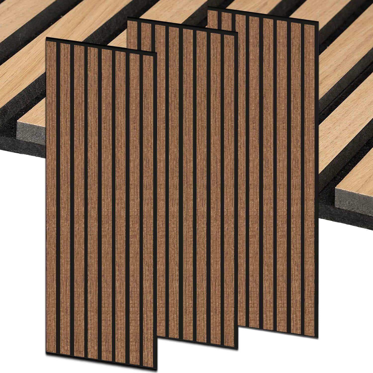 Pannelli Fonoassorbenti Acustici Decorativi effetto Legno per Pareti cm275x60 1,65mq/pacco - 22