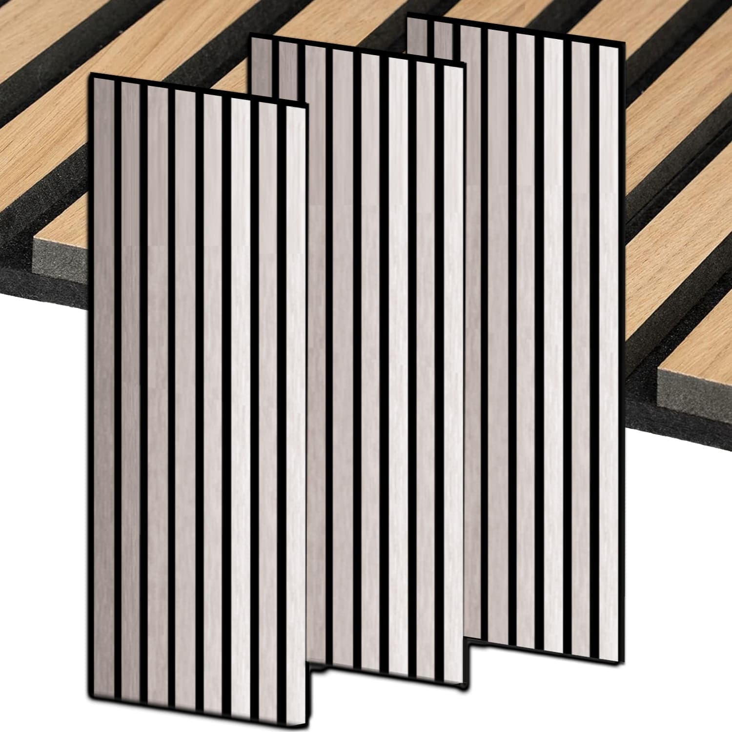 Pannelli Fonoassorbenti Acustici Decorativi effetto Legno per Pareti cm275x60 1,65mq/pacco - 24