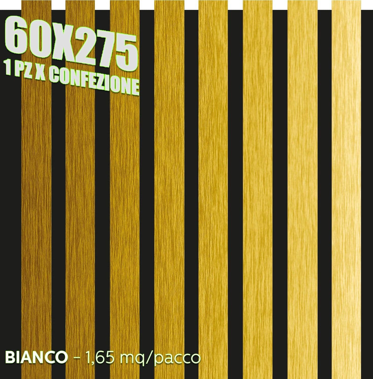 Pannelli Fonoassorbenti Acustici Decorativi effetto Legno per Pareti cm275x60 1,65mq/pacco - 29