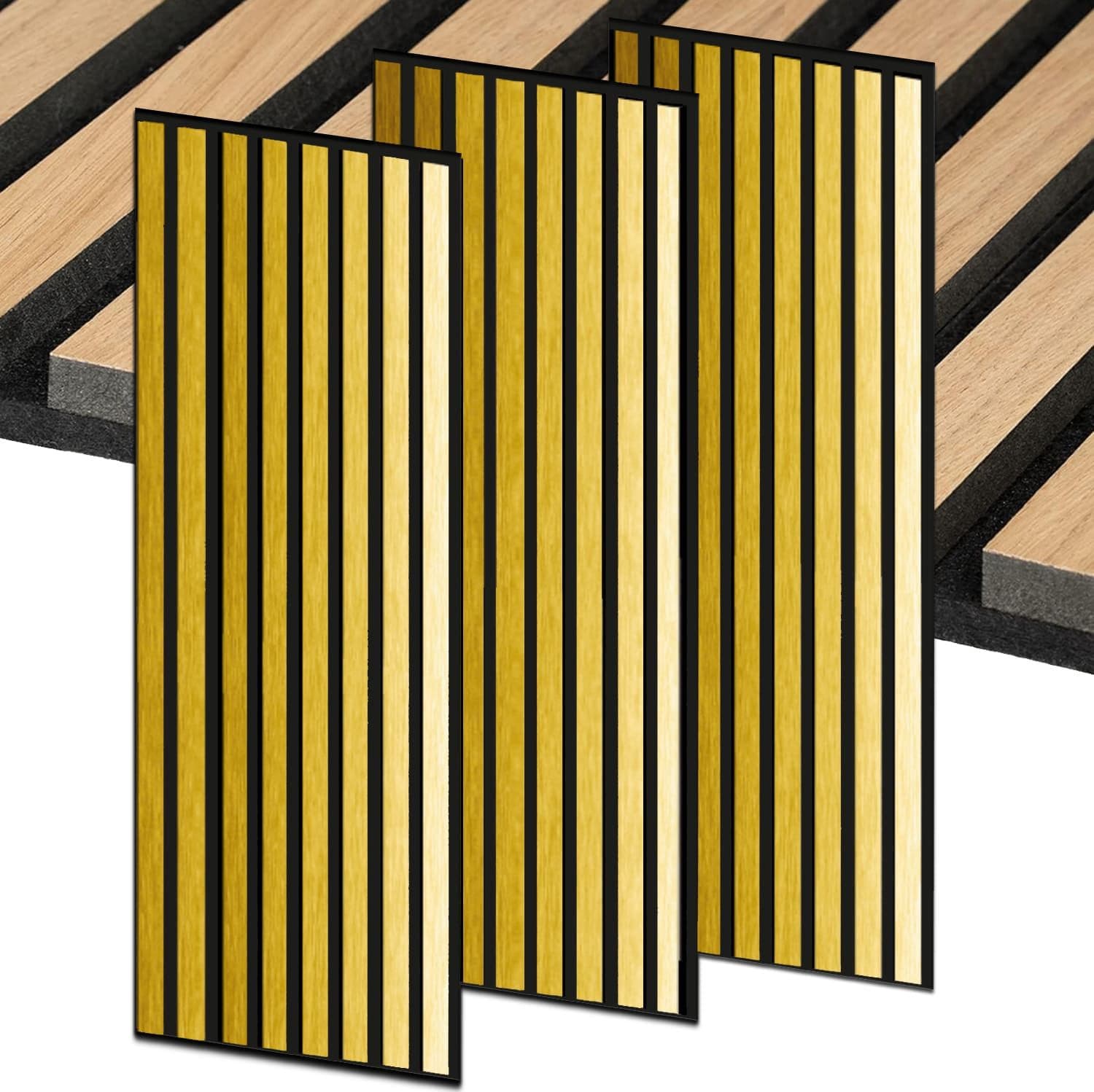 Pannelli Fonoassorbenti Acustici Decorativi effetto Legno per Pareti cm275x60 1,65mq/pacco - 30